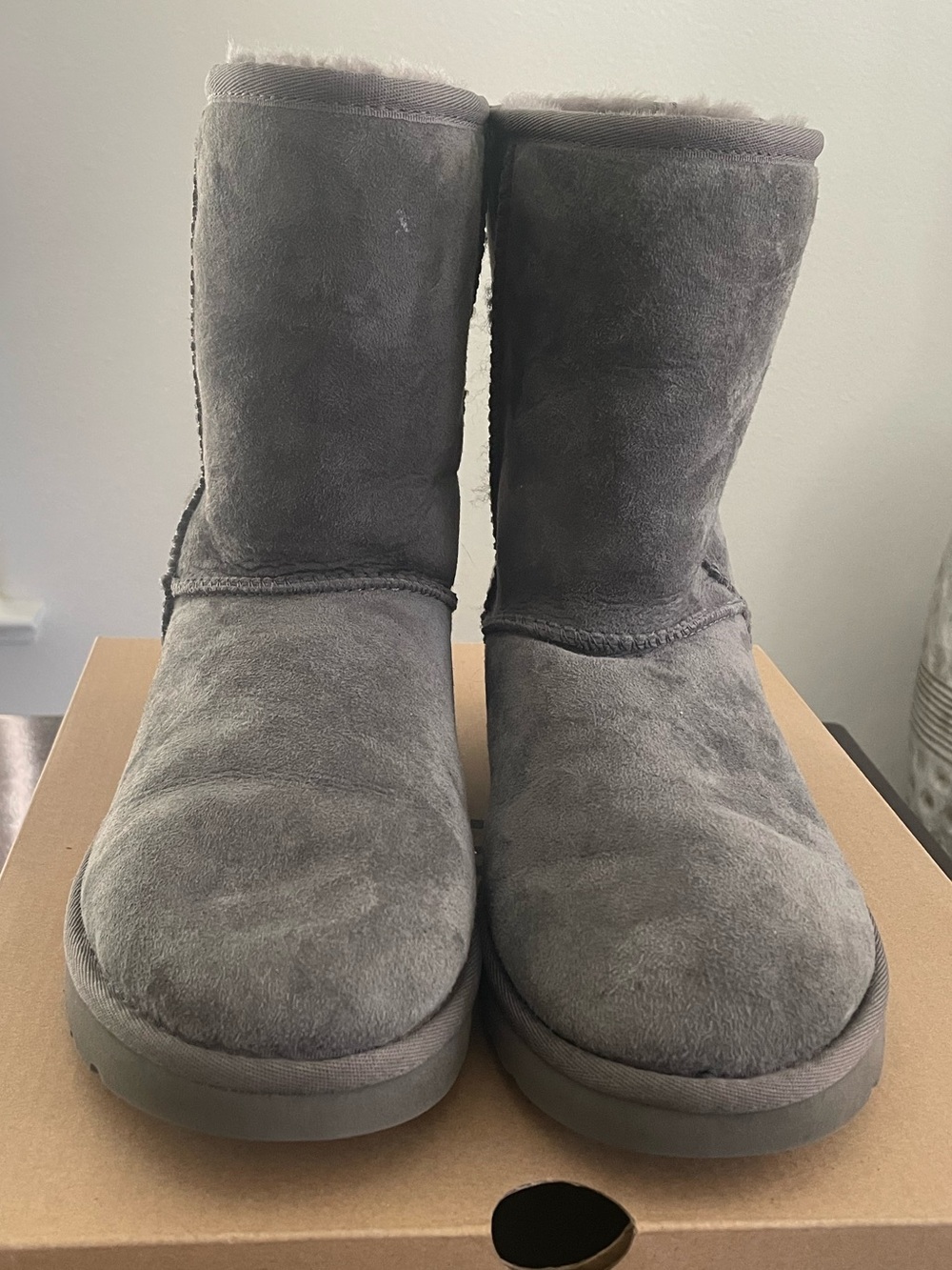 UGG Women's Classic Short Suede Boots in Gray - Picture 2 of 6